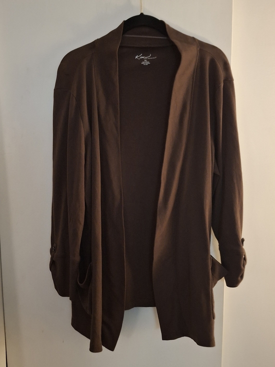 Kim Rogers Sweaters - Kim Rogers Chocolate Brown Open-Front Cardigan